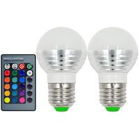 2x E27 3W=20W LED Lampe Glühbirne RGB 220-240V Energiesparlampe Fernbedienung