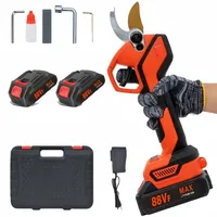 Bürstenlose elektrische Gartenschere, tragbare schnurlose Gartenschere, mit 2x1500-mAh-Akkus, verstellbarer Schnittdurchmesser 30mm für Gartenarbeit