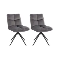 HOME DELUXE - Esszimmerstuhl NODA 2er Set - Farbe: Hellgrau - 360 Grad drehbar, weiche Polsterung, bis 120 kg belastbar I Küchenstuhl Speisestühle Esszimmerstühle