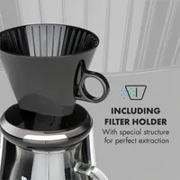 Klarstein Craft Coffee, kávovar, 600 ml, váha, časovač, nadstavec s filtrom, čierny/biely