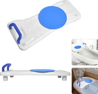 UISEBRT Badewannensitz mit Drehscheibe 75,5x34cm Badewannenbrett zum sitzen Badewannensitz Senioren Erwachsene Einstellbar Wannenbrett zum Sitzen für Badewanne Duschbrett bis 150kg mit Blau Griff