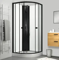 Komplettdusche Aurlane Essential Round 85 x 85 x 197 cm schwarz