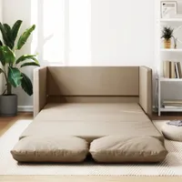 Cloris Designermöbel Bodensofa mit Schlaffunktion Cappuccino-Braun Kunstleder 2024 Neu