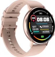 Levowatch F-Series Smartwatch (3,3 cm/1,3 Zoll, HD-Display, magnetisches Ladekabel, Musiksteuerung, Wrist-Control, Echtzeit-Herzfrequenzmesser, Bluetooth v5) - rosa- zwei Armbänder