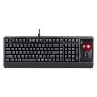 Perixx PERIBOARD-522 US B, kabelgebundene Tastatur mit Trackball, US Layout, schwarz