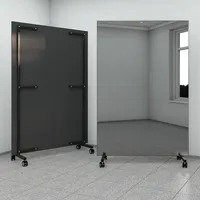 Farbdekor - Rollbarer Therapiespiegel mit polierten Kanten - Schwarz 125x190 cm