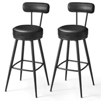 VASAGLE EKHO Kollektion - 360° drehbarer Barhocker, 2er Set, Hocker mit Rückenlehne für Bartisch