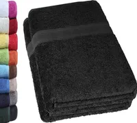 Frottier Badetücher 2er Pack 100x150cm, 100% Baumwolle, Schwarz