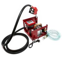 Wiltec Heizöl- und Dieselpumpe 230V/550W 60l/min selbstansaugende Pumpe mit automatischer Pistole, Kraftstoffpumpe, Absaugpumpe