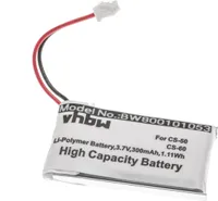 vhbw Akku Ersatz für Plantronics 65358-01, 653580, 202599-03, 64327-01, 64399-01 für Wireless Headset Kopfhörer (300 mAh, 3,7 V, Li-Ion)
