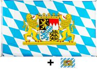 Fahne Flagge München mit Wappen 90 x 150 cm 