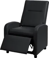 TV kreslo HWC-H18, polohovateľné kreslo, Imitácia kože, skladacie 99x70x75cm ~ čierna