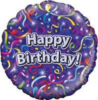 Oaktree Betallic 46cm fóliový balónek Happy Birthday SG11213 (46 cm) (modrý)