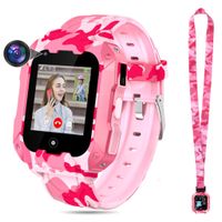(Rosa) T28 Smartwatch für Kinder, 4G-sichere Smartwatch, GPS-Tracker, SOS-Anruf, Kamera-WLAN für Kinder, Studenten im Alter von 4 bis 12 Jahren, Geburtstagsgeschenke