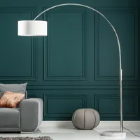 riess-ambiente Ausziehbare Bogenlampe LOUNGE DEAL 170-200cm weiß Leinenschirm Stehlampe Bogenleuchte Wohnzimmerlampe