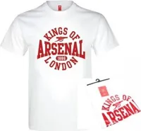 Arsenal FC Unisex tričko pre dospelých Kings Of London BS2160 (XL) (biela/červená)