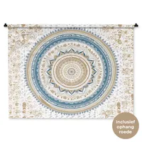 MuchoWow® Tapiserie na zeď Mandala - modrá - česká - bílá - design 120x90 Tapiserie Dekorace na zeď Šála