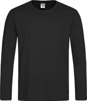 Klasické pánske tričko s dlhým rukávom Stedman AB277 (XL) (čierne)