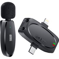 AdroitGoods Bezdrôtová mikrofónna súprava - mikrofón s viazacím kolíkom - Lavalier mikrofón - USB C a Iphone