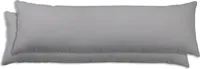 2er Set Seitenschläferkissen Bezug 40x145 cm silber Uni Kissenbezug Baumwolle