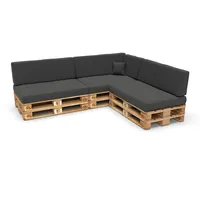 POKAR Palettenkissen Palettenauflagen mit abnehmbarem Bezug Palettensofa, Größe:8er Set, Farbe:Anthrazit