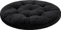 Hängesessel Kissen, Hängekorb Sessel, Indoor/Outdoor, Auflage, Rund, Swing, Schaukelkissen, Sitzkissen für Stuhl, Velvet, Waschbar, Schwarz, 92x92 cm