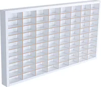 Sammlerkasten Sammlervitrine 80 Fächer Setzkasten Holz MDF weiß - Ideal für Hot Wheels