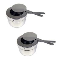 2x Brennpaste Behälter mit Deckel für Chafing Dish Speisewärmer Warmhaltebehälter