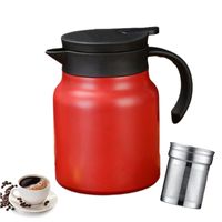 winterbeauy Kaffeekanne Teekanne,Thermoskannen,1000ml,mit Siebeinsatz für Heißgetränke, Herausnehmbarer Doppelwandig (Rot)
