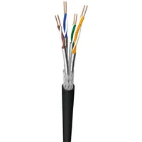 Draka 95419 Kabel CAT 7 do instalacji zewnętrznych, S/FTP (PiMF), 100 m, czarny - CU, AWG 23/1 (pełny), PE
