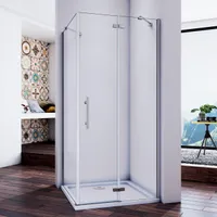 90x80x185cm NANO Glas Duschkabine Eckeinstieg Duschtür Duschabtrennung Scharniertür