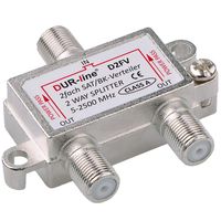 DUR-line 2-Fach Splitter 5-2500MHz HD für SAT-Anlagen, Unicable, BK, UKW Radio, DC-Durchlass, BK TV Antennen Verteiler