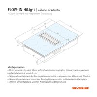 Silverline FLHK 800 ESK Flow-In HiLight-Kochfeld mit Flow-In Kochfeldabzug 80 cm, ,