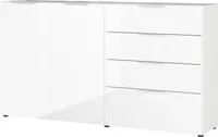 Sideboard "404" in weiss mit 4 Schubladen und 2 Türen. Abmessungen (BxHxT) 184x102x42 cm