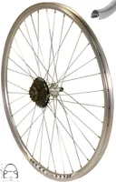 REDONDO 28 Zoll Hinterrad Laufrad Hohlkammer Felge QR Silber + 7 fach Kranz