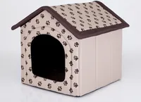 Hundehöhle Katzenhöhle Hundebett Katzenbett Hundehaus Schlafplatz Hundekorb Hund Haus Hundehütte Beige in den Pfoten R4: 60 x 55 x 60 cm