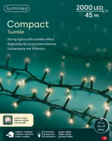 Lumineo Lichterkette COMPACT TWINKLE 2000 LED 45 m warm weiß, grün