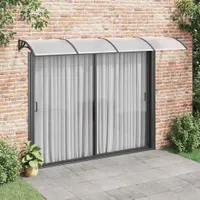 vidaXL Dveřní stříška černá 350x100 cm Polykarbonát