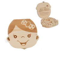 Intirilife Milchzahndose aus Holz für Mädchen - 12.5 x 11.4 x 2.8 cm - Kinder Zahnbox Zahndose zur Aufbewahrung von Milchzähnen, zum selbst Beschriften
