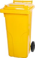 PROREGAL 2-Rad-Mülltonne MGB | HDPE-Kunststoff | HxBxT 94,5x48x54cm | 120 Liter | Gelb