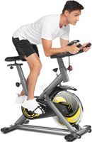 CAROMA Heimtrainer Fitnessbike mit 18 kg Schwungrad, Handpulssensoren und LCD Display, APP-Verbindung, Widerstandstufen verstellbar bis 150 kg, Fitness Fahrrad Grau