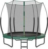 SONGMICS Federloses Trampolin Ø 244 cm, Trampolin outdoor für Kinder, elastische Seile, Sicherheitsnetz mit Reißverschluss, Glasfaserstangen, sicher