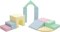 IGLU Soft Play Softbausteine Schaumstoffbausteine Riesenbausteine Bauklötze Spielbausteine mit Anti-Rutsch 10 TLG. Helles Pastell