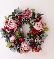 Rose Türkranz Blumenkranz Wandkranz Blütenkranz Dekokranz Wandschmuck 35cm