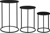 Mica Decorations Quinty Beistelltisch-Set - 3er-Set - H50 x Ø32 cm - Metall - Schwarz