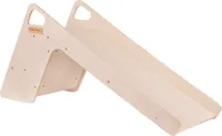 KiddyMoon Drevená šmykľavka/sedadlo pre deti Stabilná šmykľavka pre batoľatá 2v1 Multifunkčná šmykľavka Drevená hračka Montessori Baby Free Standing Slide, veľká, prírodná