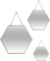 Set aus 3 goldenen Spiegeln - Atmosphera créateur d'intérieur