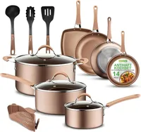 NutriChef Topfset Induktion, Pfannenset 14-teilig, Antihaftbeschichtet, Töpfe & Pfannen PFOA/PFOS-frei, Kochtopf Set, Küchenset, Edelstahl