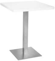 SixBros. Bartisch Bistrotisch Tisch Weiß Eckig Edelstahlfuß 60x60x75 - M-BT60/1855