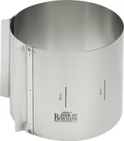 BIRKMANN Tortenring mit hohem Rand, verstellbar Ø 18 – 30 cm x H 15 cm, Edelstahl, Spülmaschinengeeig